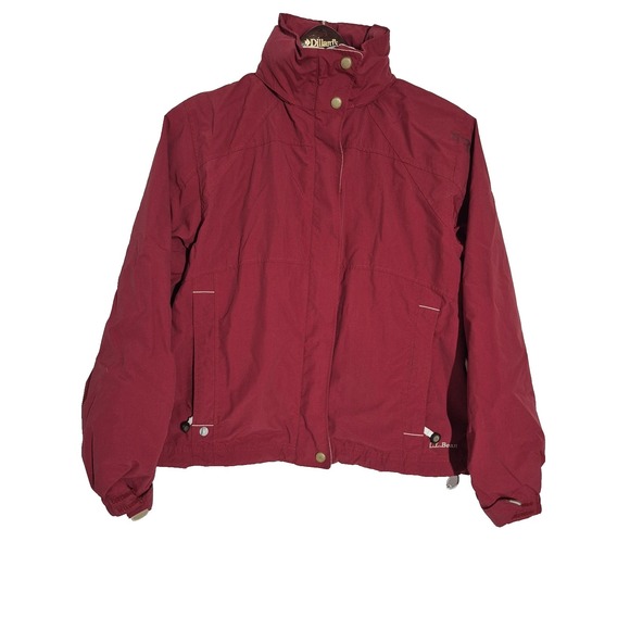 L.L. Bean Jackets & Blazers - L.L.Bean Jacket Womens Small Red Nylon Hooded Windbreaker